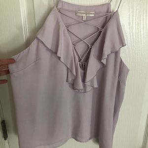 WAYF blouse with tie detail